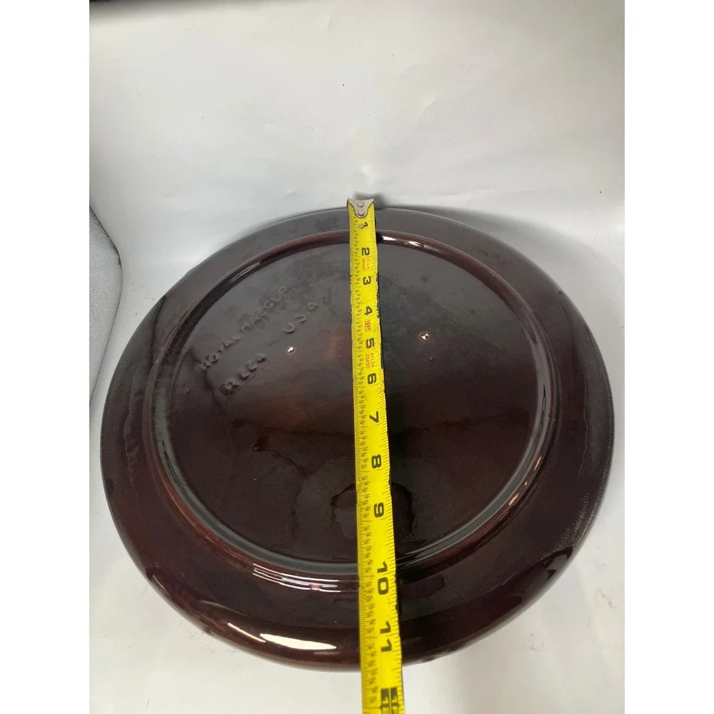 Decorative Ceramic Floral Accent Bowl - Deep Burgundy